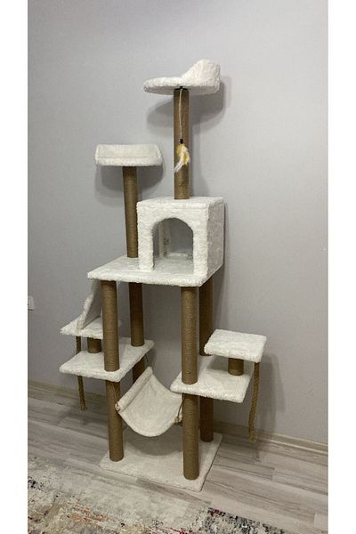 pethomealpi Luxury Cat Scratching House and Play Platform - with Hammock and Nest
