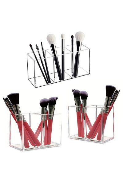 Trend Pleksi 2 and 3 Compartment Organizer Set - 1 Piece 3 Compartments + 2 Pieces 2 Compartments
