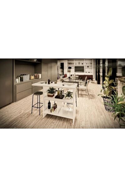 Tdesigno Zula Mutfak Adası Alt Modül 120 cm Beyaz