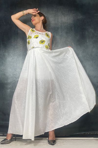 Quincey Maxi βαμβακερό μακρύ φόρεμα