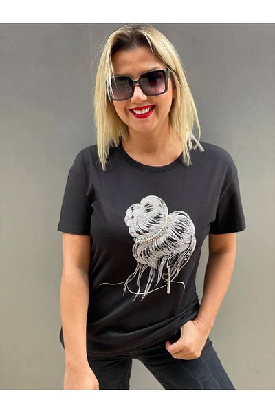 Butik Shiny Stone Detailed T-shirt