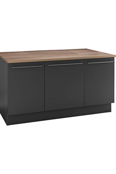 Tdesigno Merlin Mutfak Alt Modül 160 cm Antrasit - Tezgah Dahil