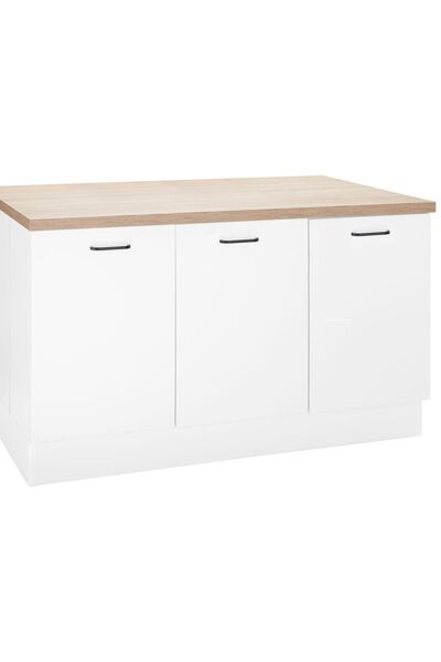 Tdesigno Devin Mutfak Alt Modül 130 cm Beyaz - Tezgah Dahil