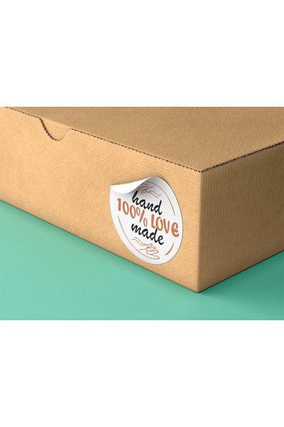anka design Hand Made Label Round Sticker 4cmx4cm 48 Pieces