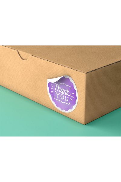 anka design Sticker Coated (4x4cm) 48 Pieces - Thank You-