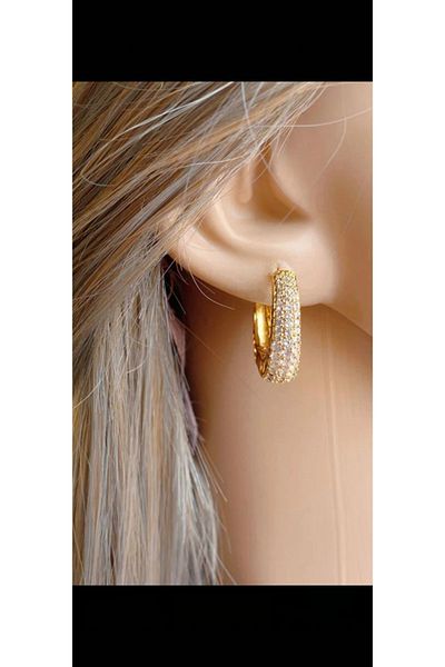 monalisatoka Gold Zircon Steel Women's Earrings