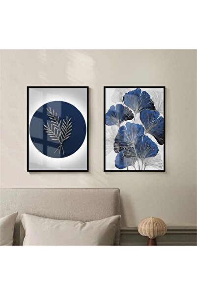 Harika bir ev | Combinație albastru închis-argintiu Floarea Infinitului mijlo...