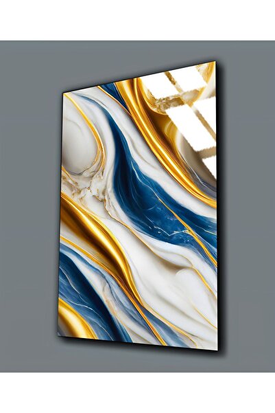 Harikabirev HARİKABİREV | PIEȚĂ ABSTRACTĂ GALBEN-ALBASTRĂ PE STICLA INESPRIMĂ...