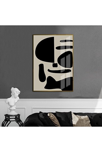 Harikabirev HARİKABİREV | BEJ-NEGRU MODEL ABSTRACT 01 | TABLĂ DE STICLA TEMPL...