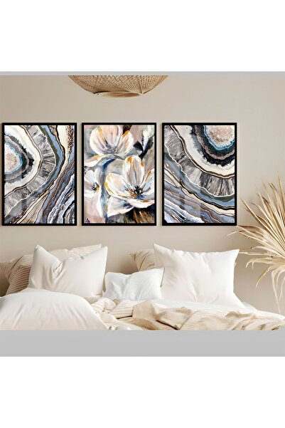Harika bir ev Hari̇kabi̇rev | Soft-Blue-White Abstract-Flower Combination | F...