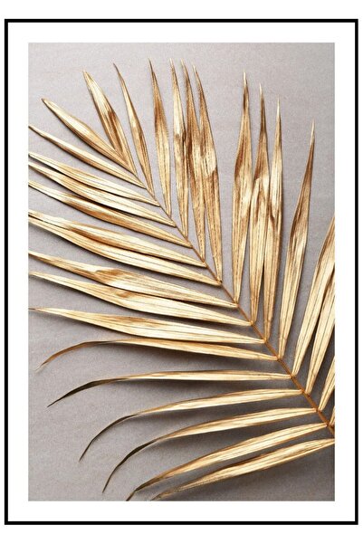 Harikabirev HARİKABİREV|GOLD-SOFT YAPRAK KOMBİNİ |ÇERÇEVELİ CAM TABLO 2Lİ DİKEY