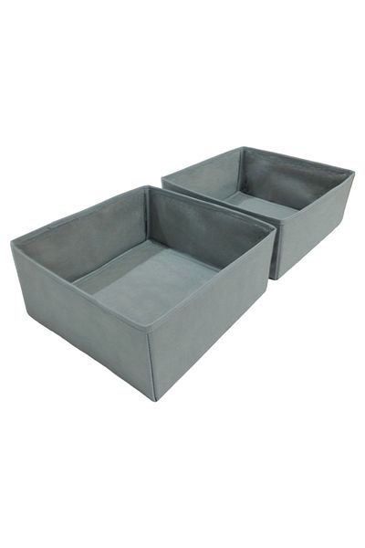 Balkan Room 2-Piece Gray Drawer Organizer Set - Multi-Purpose In-Cabinet Box Set (28*28*13cm)