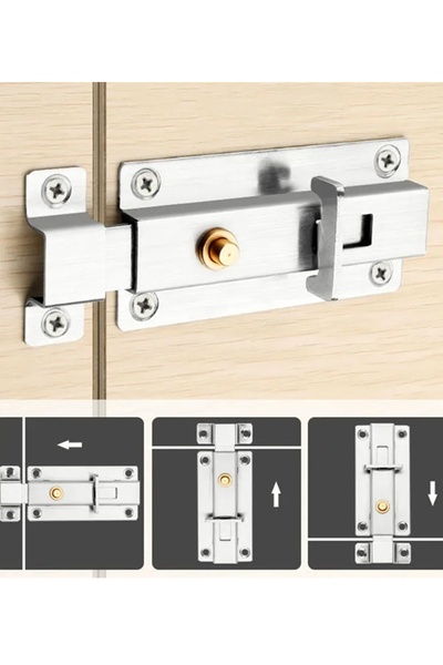 usin Stainless Steel Sliding Door Window Lock with Push-Open Button - Safety Lock 95 X 43 X 20 mm