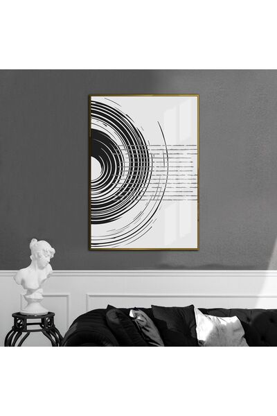 Harikabirev HARİKABİREV | MODEL SPIRAL ABSTRACT NEGRU-ALB 3 | TABLĂ DE STICLA...