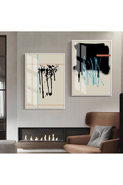 Harikabirev HARİKABİREV | COMBINAT DE ABSTRACTE ABSTRACTE GRAY-ROZ-BEIGE 02 |...