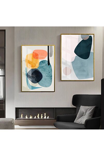 Harikabirev HARİKABİREV | COMBINATIE ABSTRACTĂ AURIE-ALBASTRU-PORTOCALIU | TA...