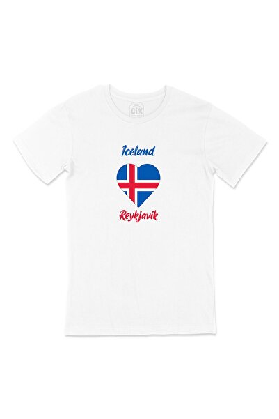 Cix Rejkjavik Island Zastava Srce Majica