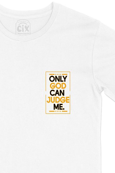 Cix Only God Can Judge Me White T-Shirt with Pocket Logo Design