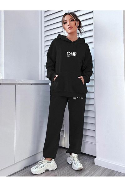 Pink Sky Σετ Γυναικεία Φόρμα ONE Printed - Oversize Hooded