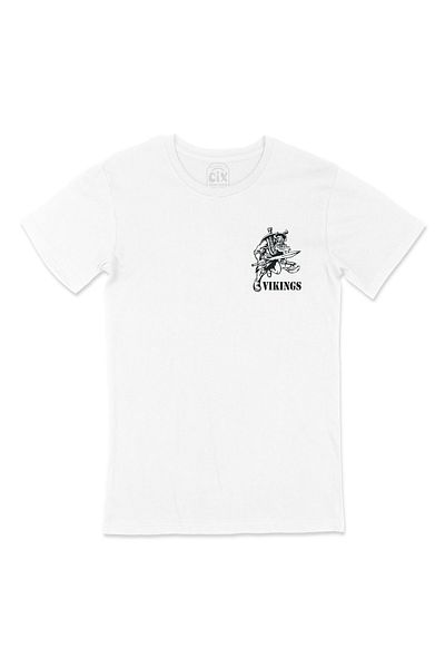 Cix Tricou alb cu logo-ul de buzunar Vikings negru