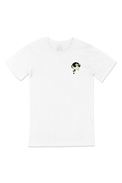 Cix Λευκό T-shirt Powerpuff Girls Butter Cup με σχέδιο λογότυπου τσέπης