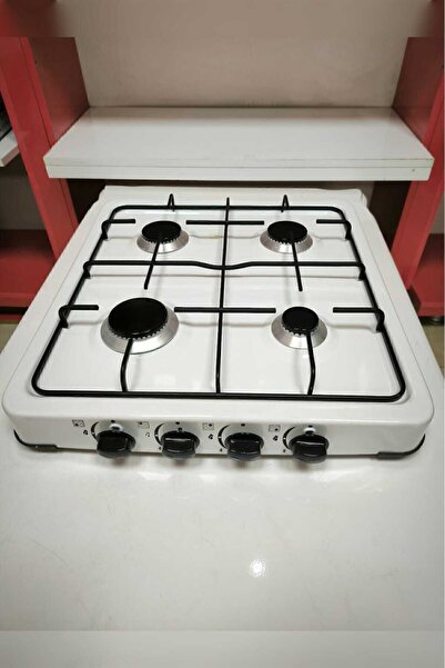 DEMYAK Set Üstü 4 Lü Ocak Beyaz Dört Gözlü Ocak Set Üstü Ocak Tüp Uyumlu Lpg-...