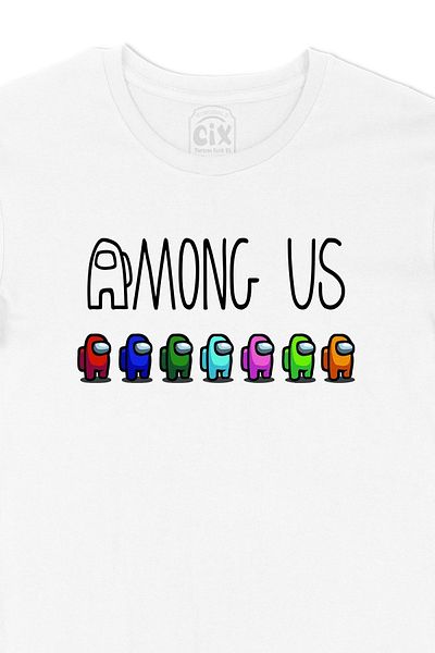 Cix Ανάμεσά μας Λευκό T-Shirt με σχέδιο λογότυπου τσέπης