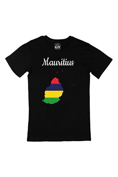Cix Crna majica sa mapom i zastavom Mauricijusa
