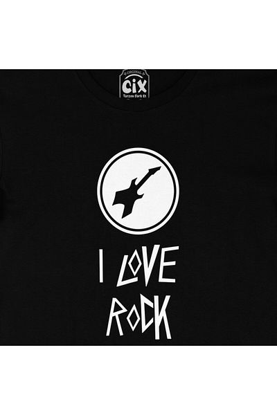 Cix Unisex Μαύρο μπλουζάκι I Love Rock