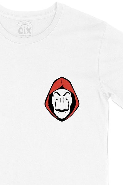 Cix Λευκό T-Shirt La Casa - Με μάσκα και λεπτομέρεια λογότυπου