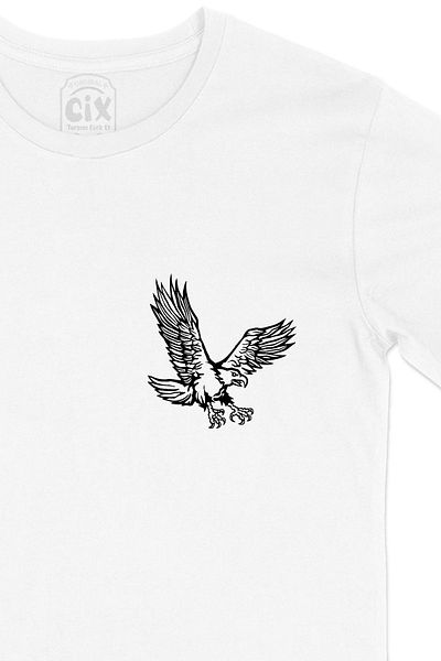 Cix Tricou alb cu design alb-negru alb-negru Flying Eagle Pocket