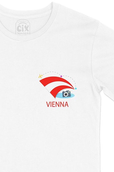 Cix Tricou alb Vienna Travel cu logo-ul de buzunar