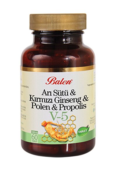 Balen Arı Sütü Kırmızı Ginseng Polen Propolis V-5 1000 Mg 60 Adet Kapsül V5