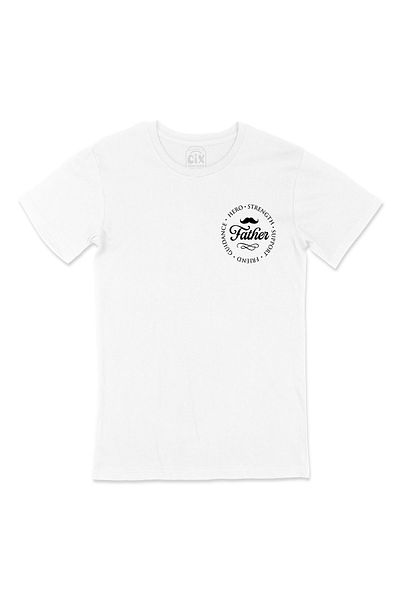 Cix Λευκό μπλουζάκι Family Combination Mother Pocket Logo Design