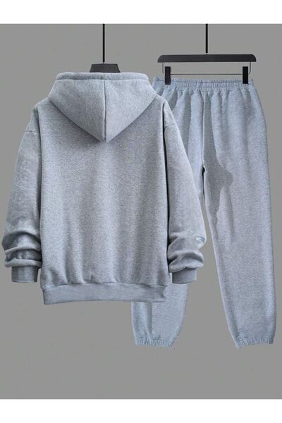 Pink Sky VIP печат Oversize спортен екип - с качулка