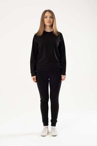 Pink Sky Дамски черен анцуг Slim Fit - Basic
