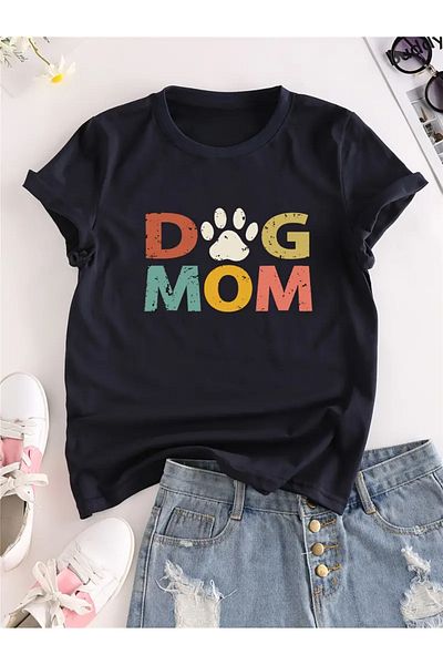 Pink Sky Μπλουζάκι Unisex Crew Neck Dog με στάμπα Oversize