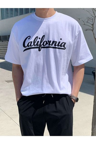 Pink Sky Ανδρικό μπλουζάκι Bond California Printed Oversize - Casual Boyfirend