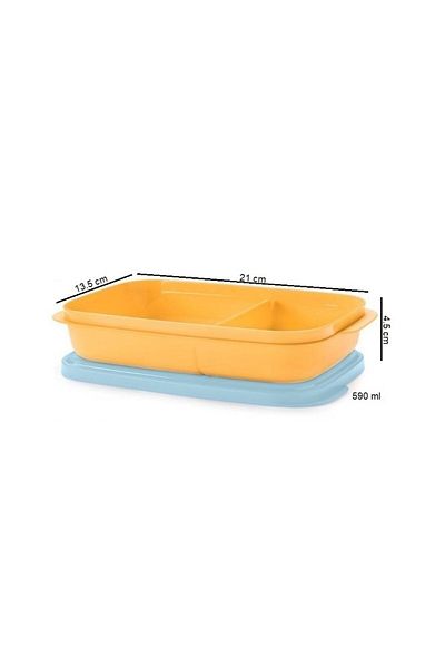 Tupperware Compartmented Lunch Box 590 Ml Orange Storage Container