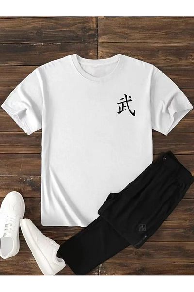 Pink Sky Μπλουζάκι Unisex Oversize Crew Neck - Κινέζικο εμπριμέ