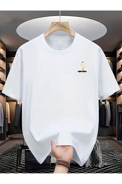 Pink Sky Μπλουζάκι Unisex Straight Cut Oversize Crew Neck Duck με στάμπα