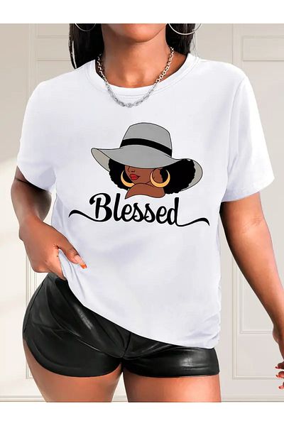 Pink Sky Μπλουζάκι Unisex Oversize Crew Neck - Blessed Printed