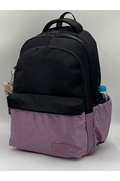 Bevitton Waterproof Gry Fabric - Black PluM School and Backpack 34100