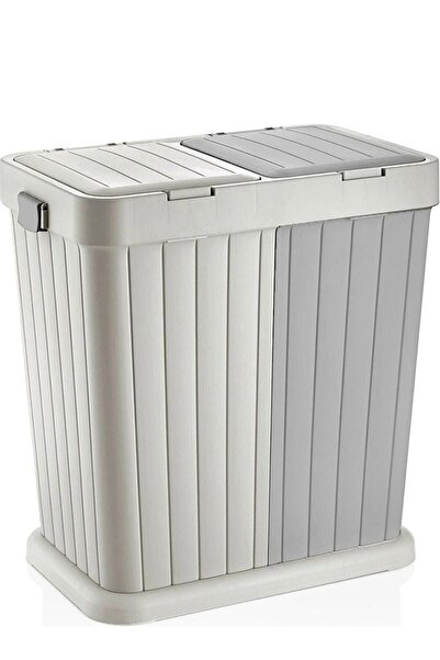 Genel Markalar Rio Twins Ekru Gri 2 Bölmeli Kirli Sepeti