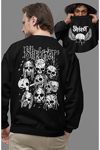 Fuddy Moda سويت شيرت Slipknot للجنسين كبير الحجم - مطبوع من الخلف، بدون غطاء ...