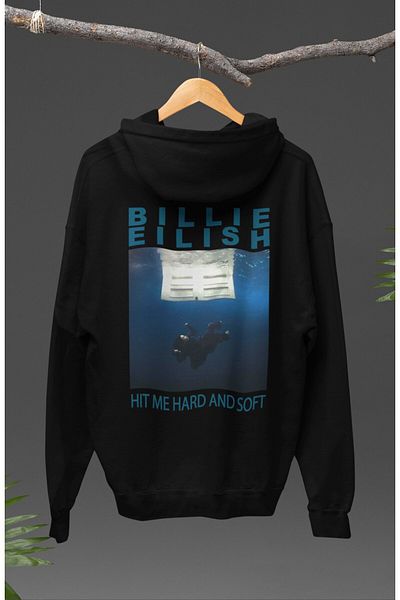 Fuddy Moda Unisex Oversize Hooded Sweatshirt - Hit Me Hard and Soft, Billie Eilish Back Printed Hoodie