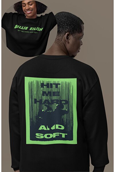 Fuddy Moda Billie Eilish Unisex Oversize φούτερ χωρίς κουκούλα - Εκτύπωση στη...