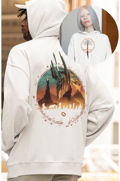 Fuddy Moda Unisex Gospodar Prstenova Sa kapuljačom Oversize kroj dukserica - ...