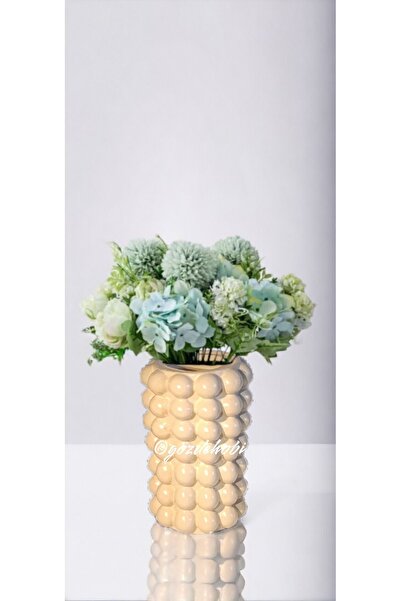 gözde hobi Διακοσμητικό βάζο με ξηρά λουλούδια Gökdehobi / βάζο pampas / βάζο μεγάλου μεγέθους με φυσαλίδες / μπεζ