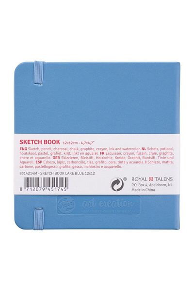 Talens Sketchbook Hard Cover Sketch Drawing Notebook 12x12 cm140 gr 80 Yp Pastel Blue